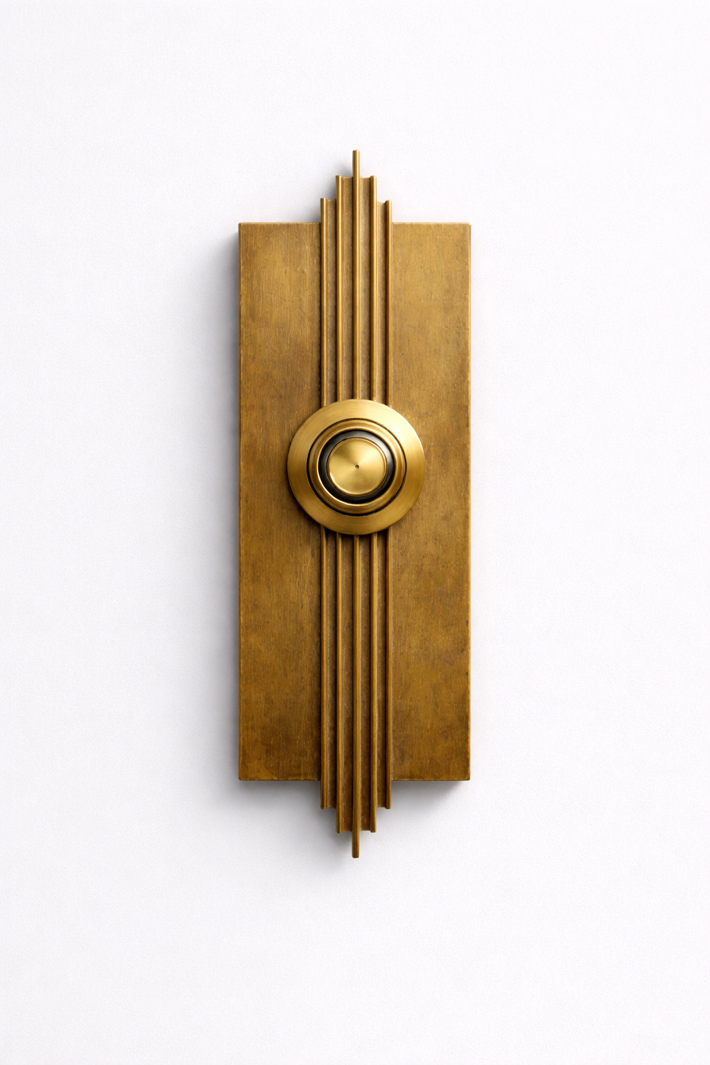Handmade Antique Brass Doorbell Button, Art Deco Entry Hardware, Luxury Front Door Statement Piece
