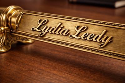 Custom Desk Name Plate, Personalized Brass Office Nameplate, Engraved Desk Plaque, Executive Desk Sign, Boss Gift