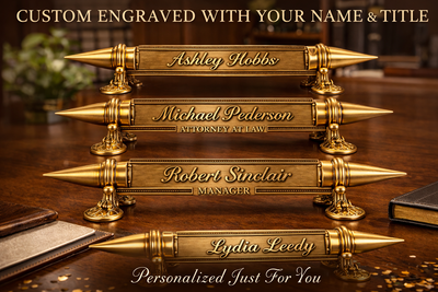 Custom Desk Name Plate, Personalized Brass Office Nameplate, Engraved Desk Plaque, Executive Desk Sign, Boss Gift