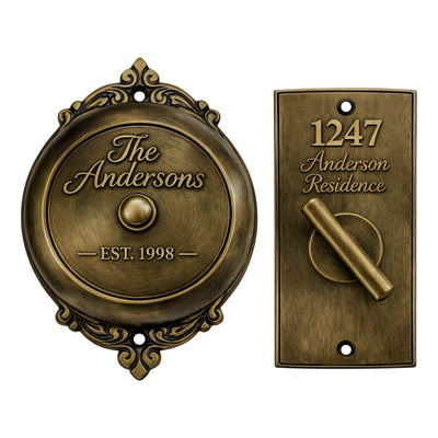 Custom Handmade Brass Twist Bell, Hand Engraved Door Bell, Personalized Vintage Mechanical Bell, Custom Name Logo Design
