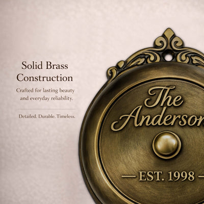 Custom Handmade Brass Twist Bell, Hand Engraved Door Bell, Personalized Vintage Mechanical Bell, Custom Name Logo Design