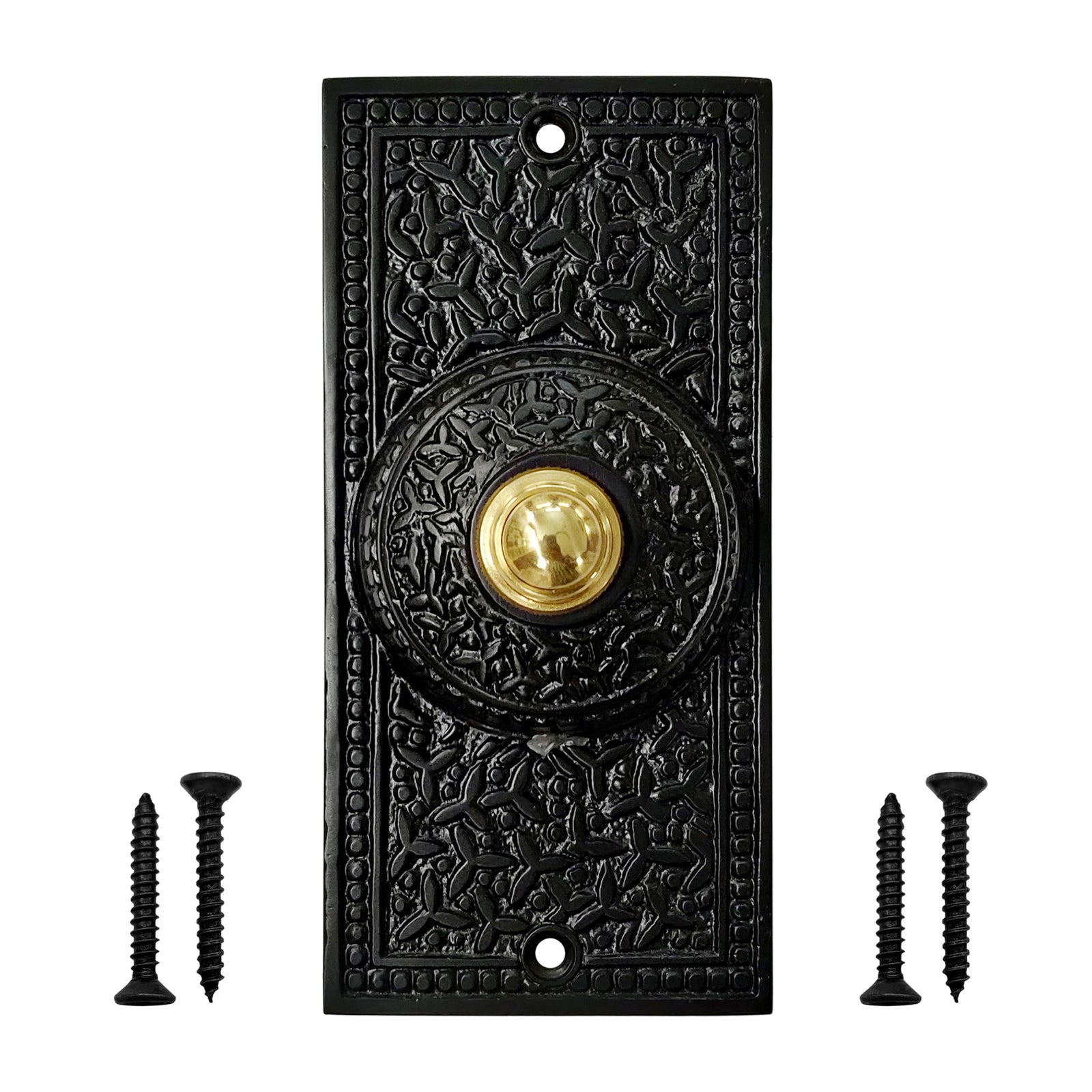 Decorative Doorbell Button – Finest Quality Bell Push Button – Easy to Install Calling Bell Button – ‎Antique Black