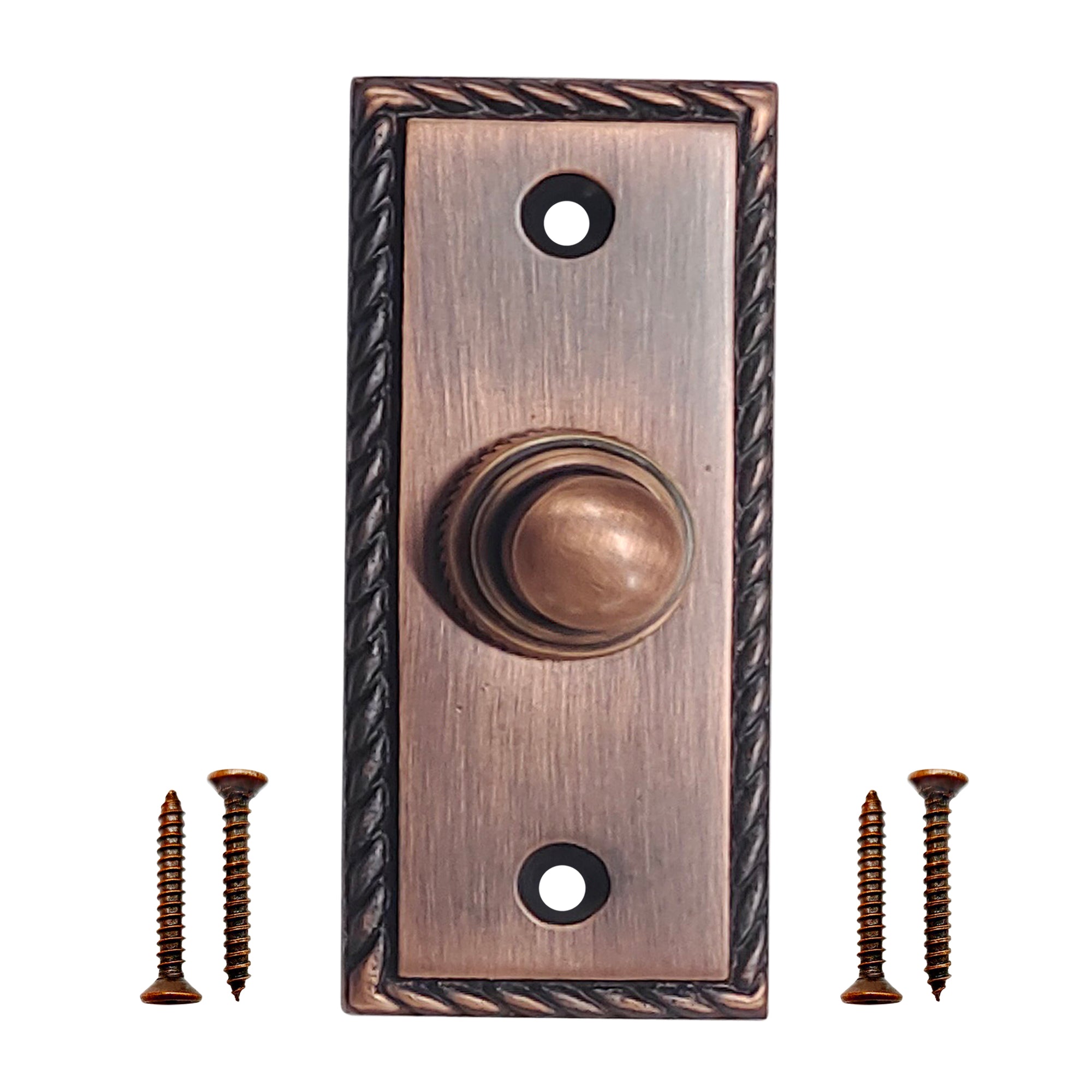 Decorative Doorbell Button – Finest Quality Bell Push Button – Easy to Install Calling Bell Button – Antique Copper