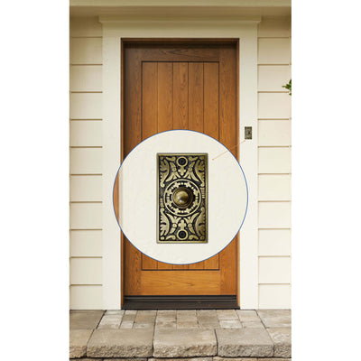 Decorative Doorbell Button – Finest Quality Bell Push Button – Easy to Install Calling Bell Button – Antique Brass