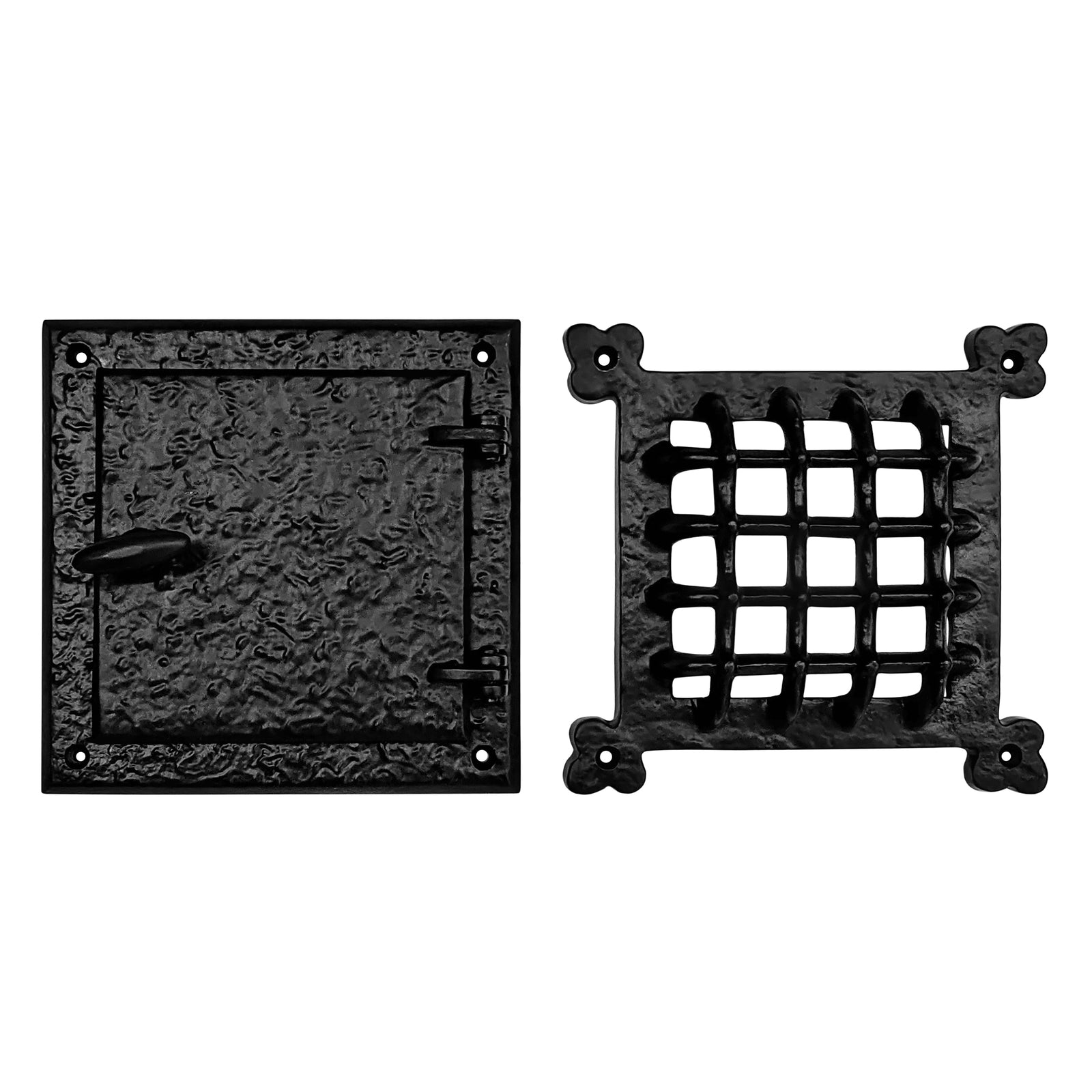 Akatva Rustic Speakeasy Door Grill – Window Iron Grill – Iron Speakeasy Grill – Black Window Security Grill – Heavy Duty Decorative Security Window Grille – Black Door Grill with Back Plate