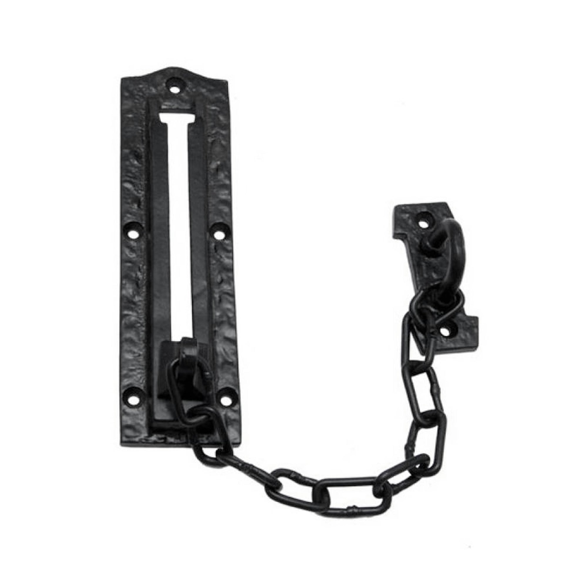 154mm x 41mm Iron Security Door Chain - Black Powder Coated