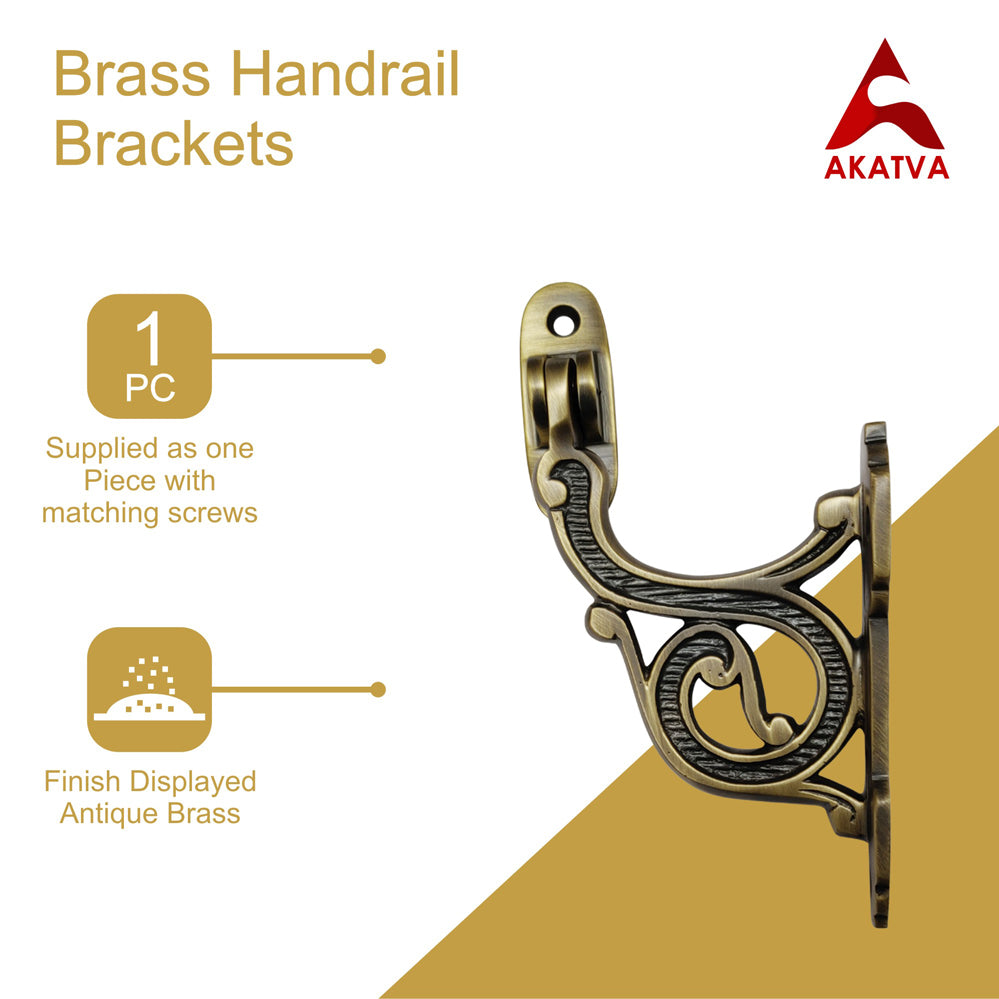 Brass Handrail Brackets – Antique Brass Finish