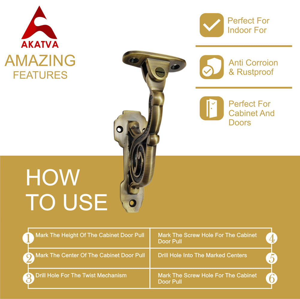 Brass Handrail Brackets – Antique Brass Finish