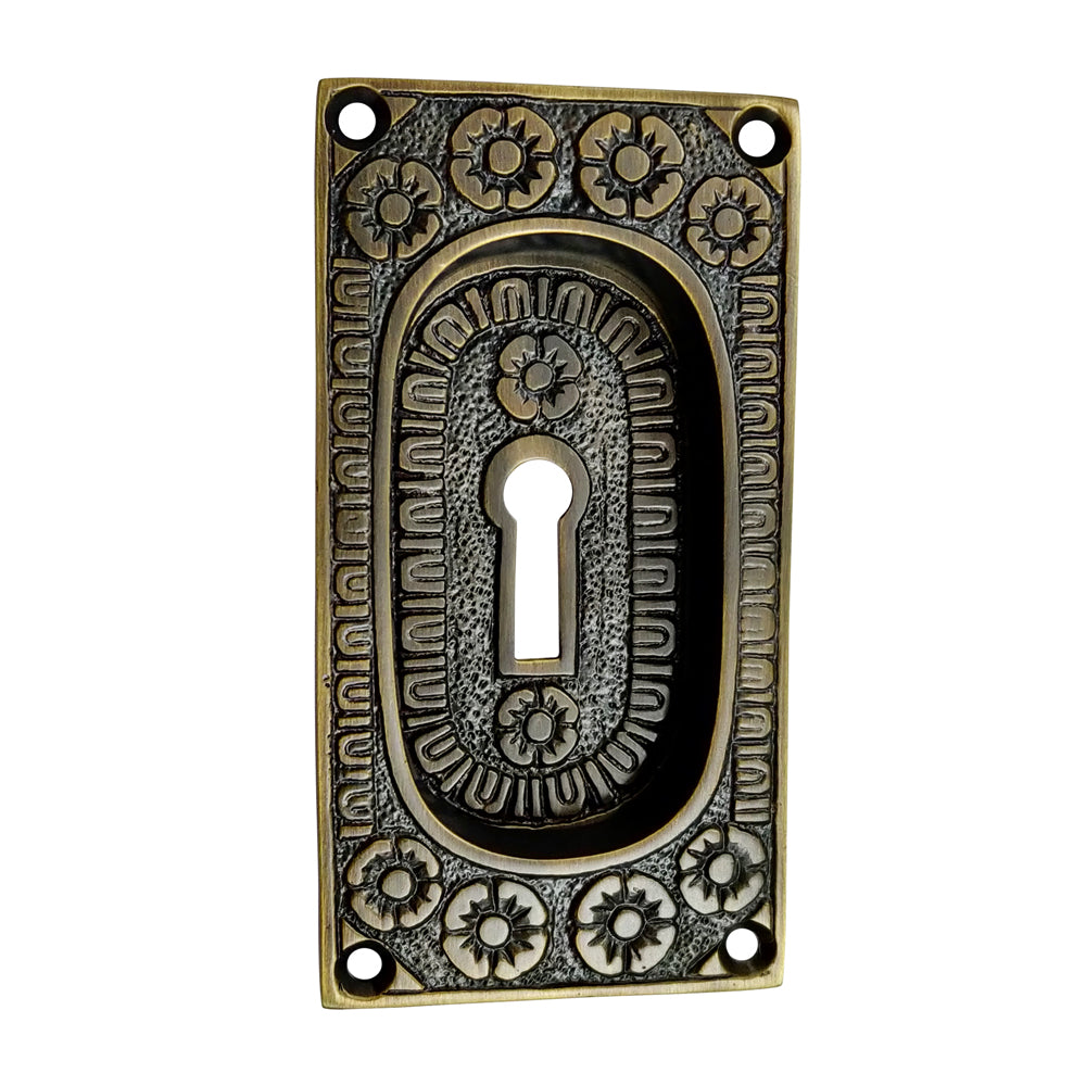 Brass Modern Keyhole Cover – Antique Brass Finish
