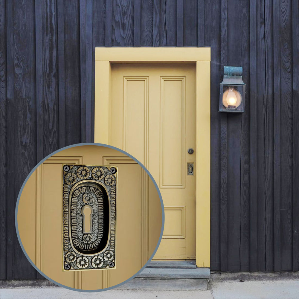 Brass Modern Keyhole Cover – Antique Brass Finish