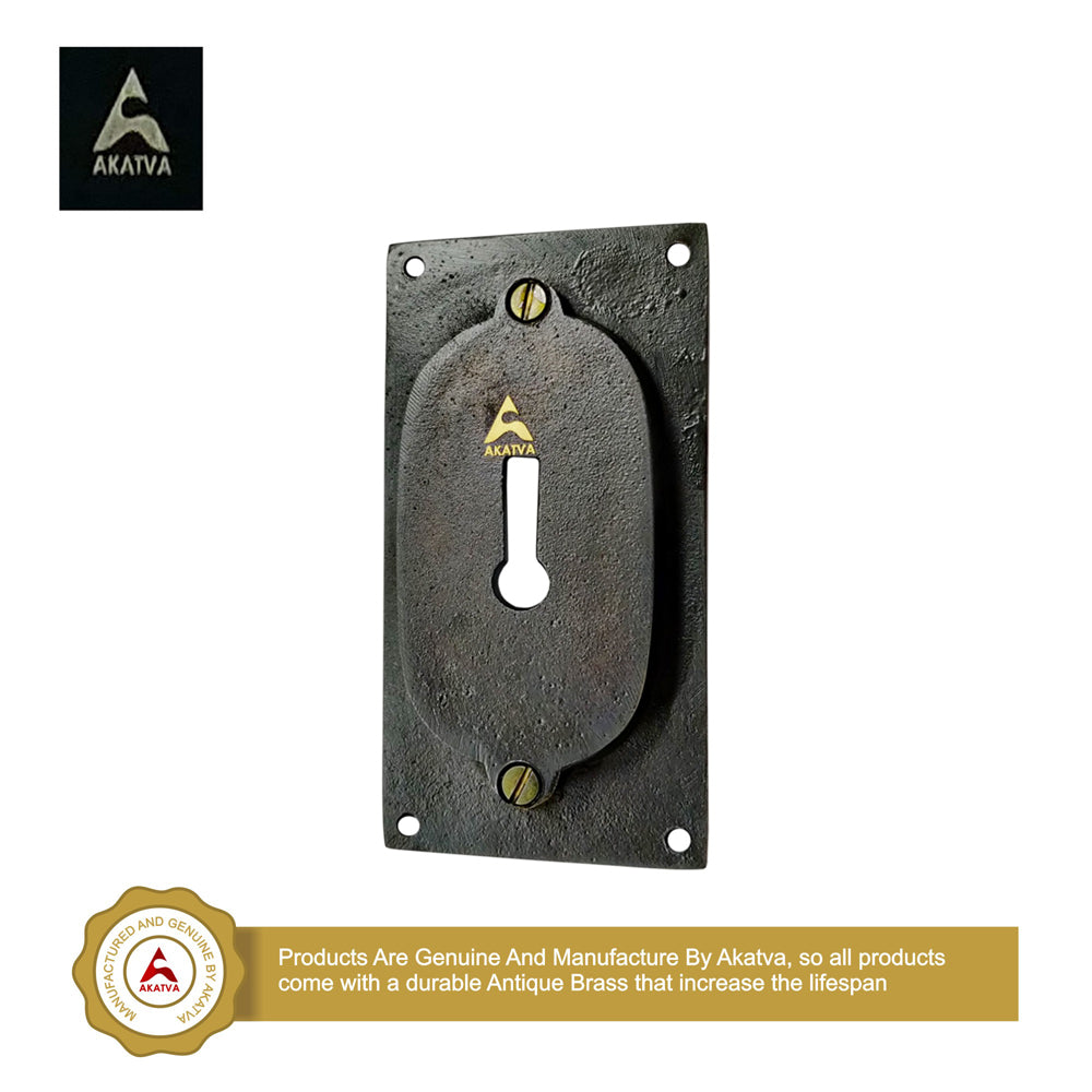 Brass Modern Keyhole Cover – Antique Brass Finish