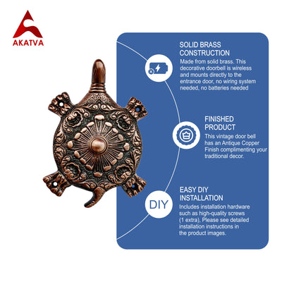 Decorative Doorbell Button – Finest Quality Bell Push Button – Easy to Install Calling Bell Button – Antique Copper