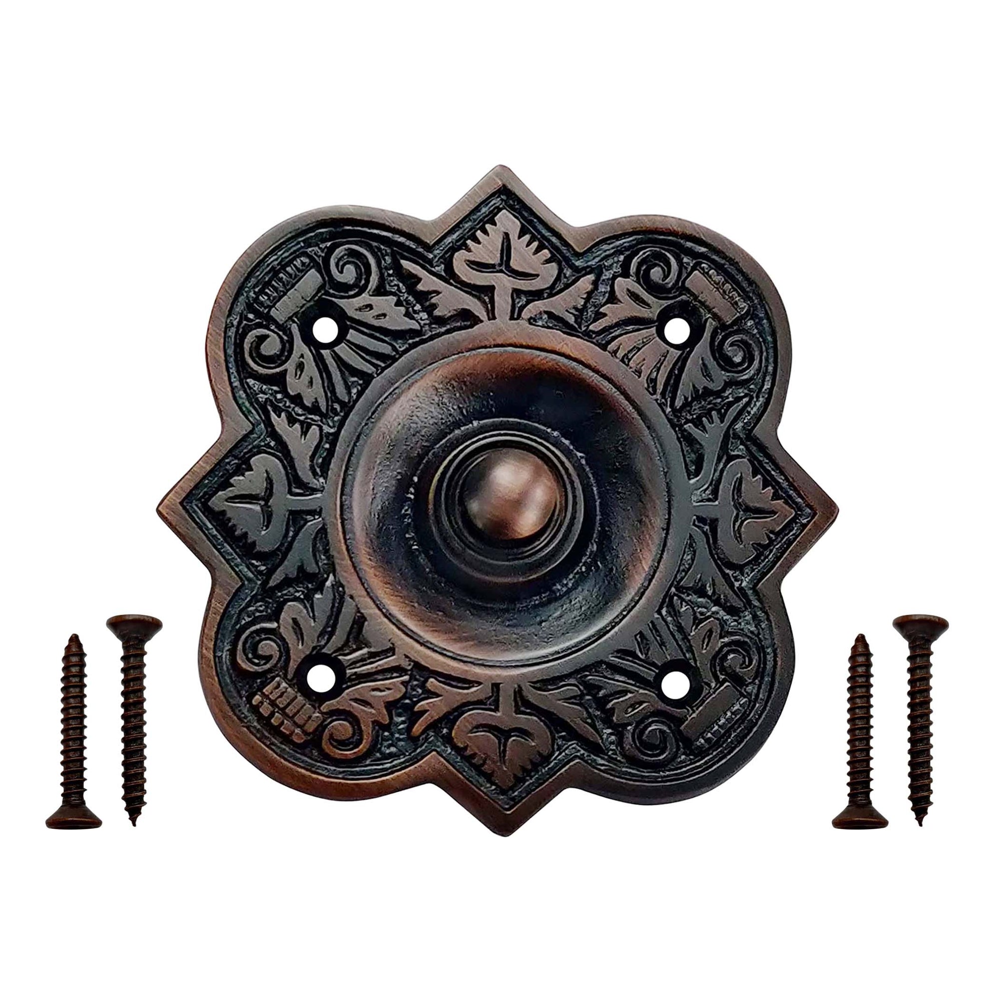 Decorative Doorbell Button – Finest Quality Bell Push Button – Easy to Install Calling Bell Button – Oil Rubbed Bronze