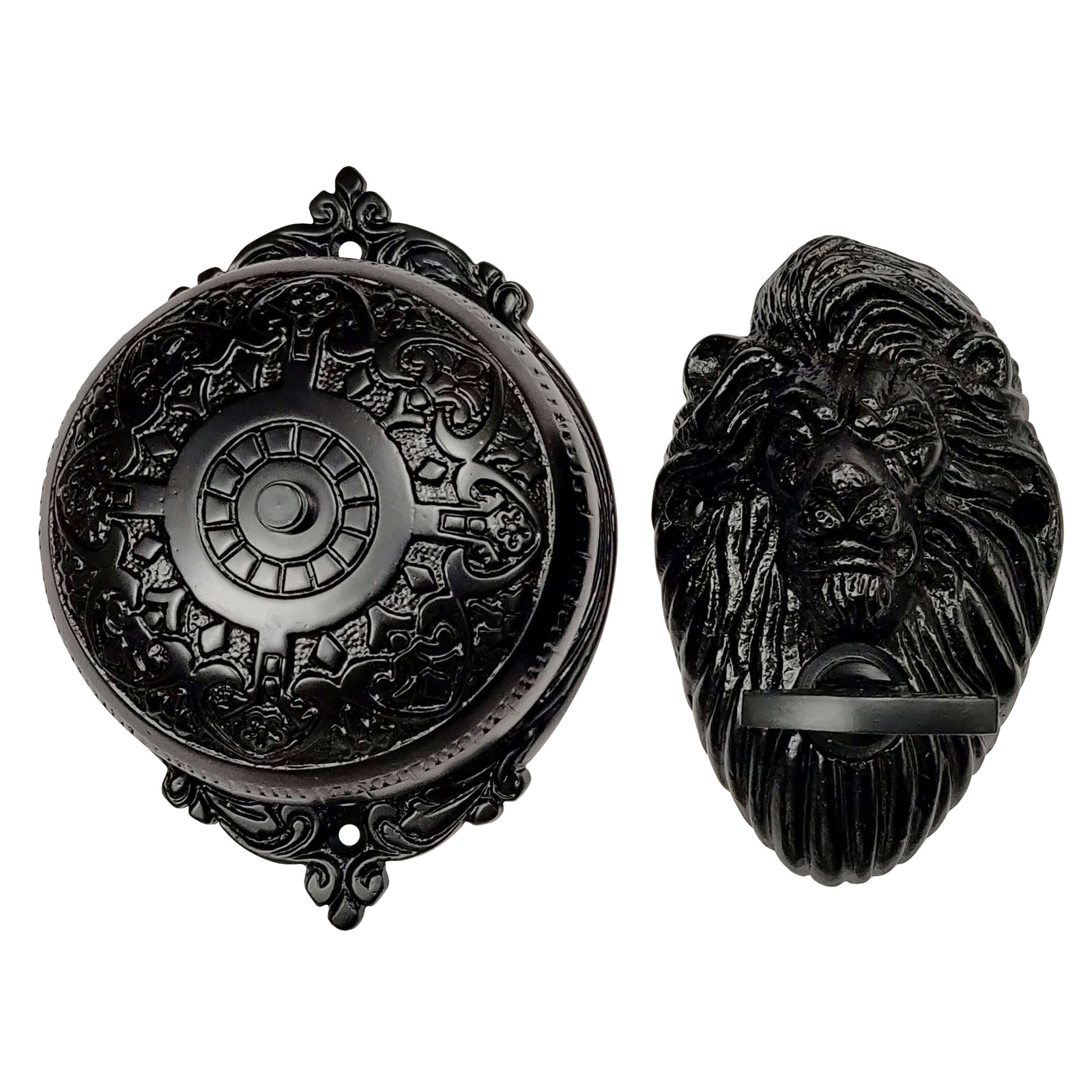 Vintage Twist Bell with Key Plate – Brass Twist Calling Bell – Hand Turn Doorbell - Old Fashioned Door Bell - Antique Black