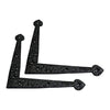 203mm Black Antique Iron Dummy Corner Door Strap/L-BracketSet  - Black Powder Coated