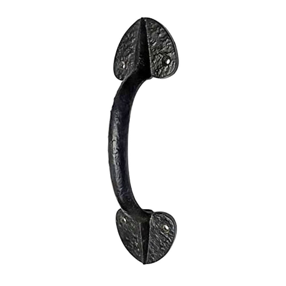 8.3" Black Antique Iron Door and Cabinet Pull - Black Powder Coated
