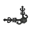 217mm Decorative Black Antique Iron Dummy Corner Door Strap/L-Bracket Set  - Black Powder Coated