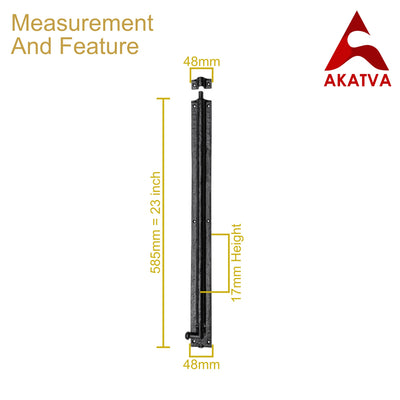 24" Iron Door  Bolt - Black Powder Coated