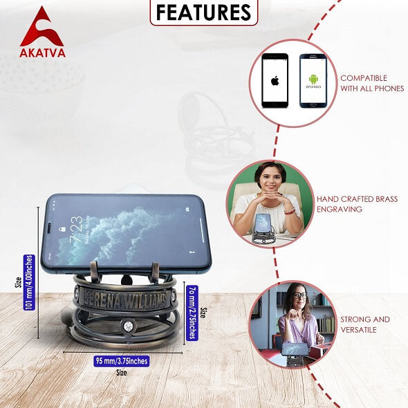 Custom Engraved Cell Phone Stand Holder for Desk, Nightstand