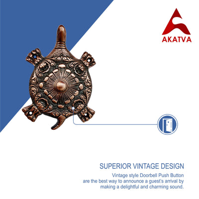 Decorative Doorbell Button – Finest Quality Bell Push Button – Easy to Install Calling Bell Button – Antique Copper