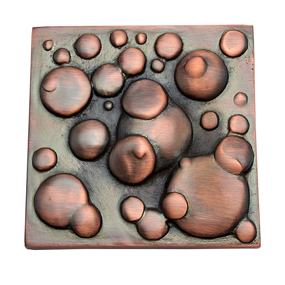 4 Inch Water Bubbles Brass Wall Tiles - Antique Copper