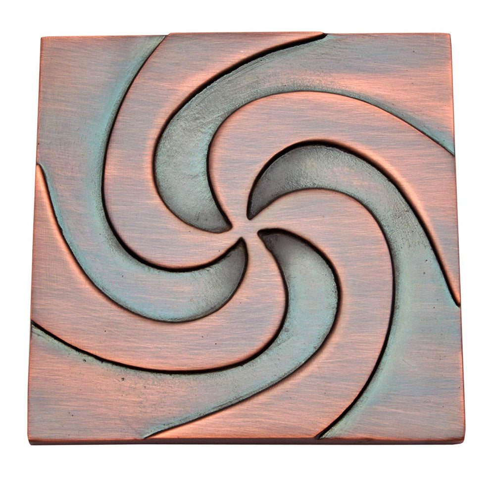 4 Inch Waves Brass Wall Tiles - Antique Copper Finish