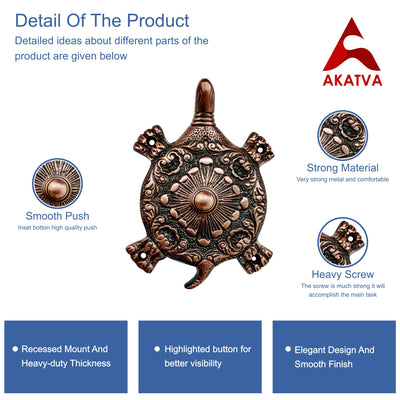 Decorative Doorbell Button – Finest Quality Bell Push Button – Easy to Install Calling Bell Button – Antique Copper