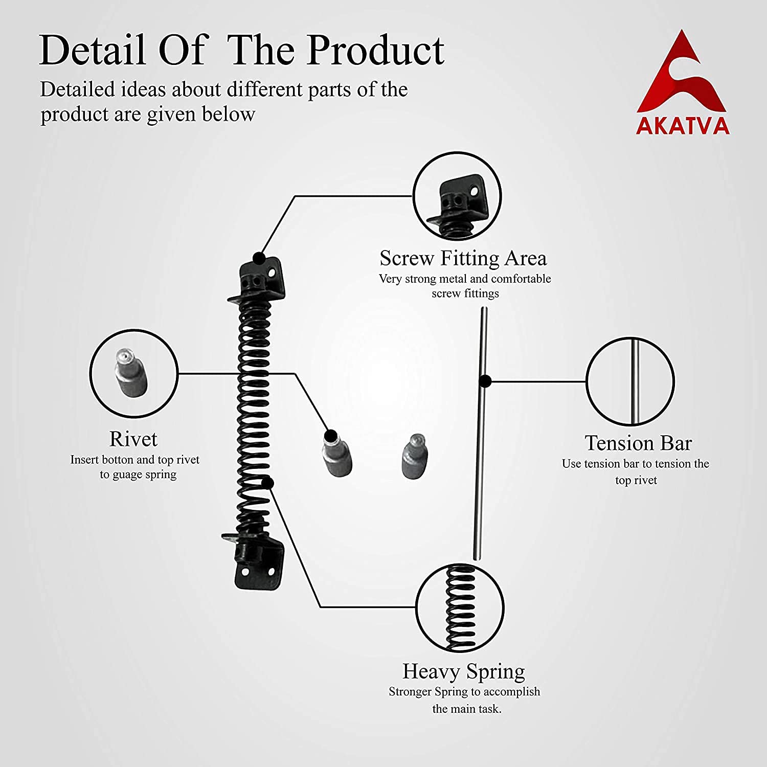 "Limpopo" 10.50” inches Gate Springs - Black Powder Coated Finish