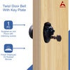 Vintage Twist Bell with Key Plate – Brass Twist Calling Bell – Hand Turn Doorbell - Old Fashioned Door Bell - Oil Rubbed Bronze