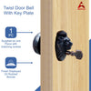 Vintage Twist Bell with Key Plate – Brass Twist Calling Bell – Hand Turn Doorbell - Old Fashioned Door Bell - Oil Rubbed Bronze
