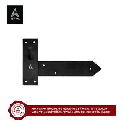 T Hinge Set - 2 Piece Gate Hinges for Wooden Fences Heavy Duty - Barn Hinges for Doors - Black Hinges – Hinges for Shed Door