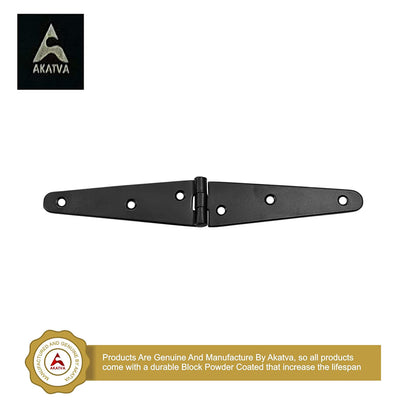 4" Black Antique Iron Double Strap Hinge – Black Powder Coated