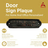 "No Soliciting Thank you" Brass Door Plaque - Oil Rubbed Bronze Finish