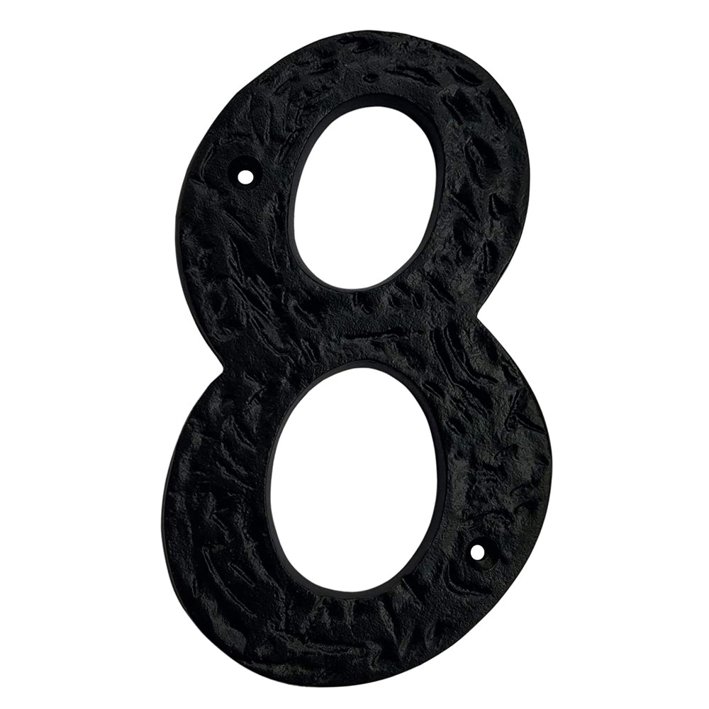 6" Iron Heavy Numerals (8) - Black Powder Coated Finish
