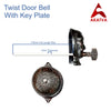 Vintage Twist Bell with Key Plate – Brass Twist Calling Bell – Hand Turn Doorbell - Old Fashioned Door Bell - Oil Rubbed Bronze