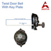 Vintage Twist Bell with Key Plate – Brass Twist Calling Bell – Hand Turn Doorbell - Old Fashioned Door Bell - Oil Rubbed Bronze