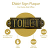 "Toilet" Brass Door Sign Plaque - Antique Brass Finish