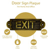 "Exit" Brass Door Sign Plaque - Antique Brass Finish