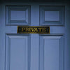 "Private" Brass Door Sign Plaque Antique Brass Finish