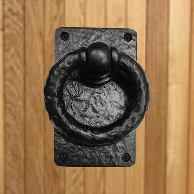 Negro Black Cast Iron Door Knocker - Black Powder Coated Finish