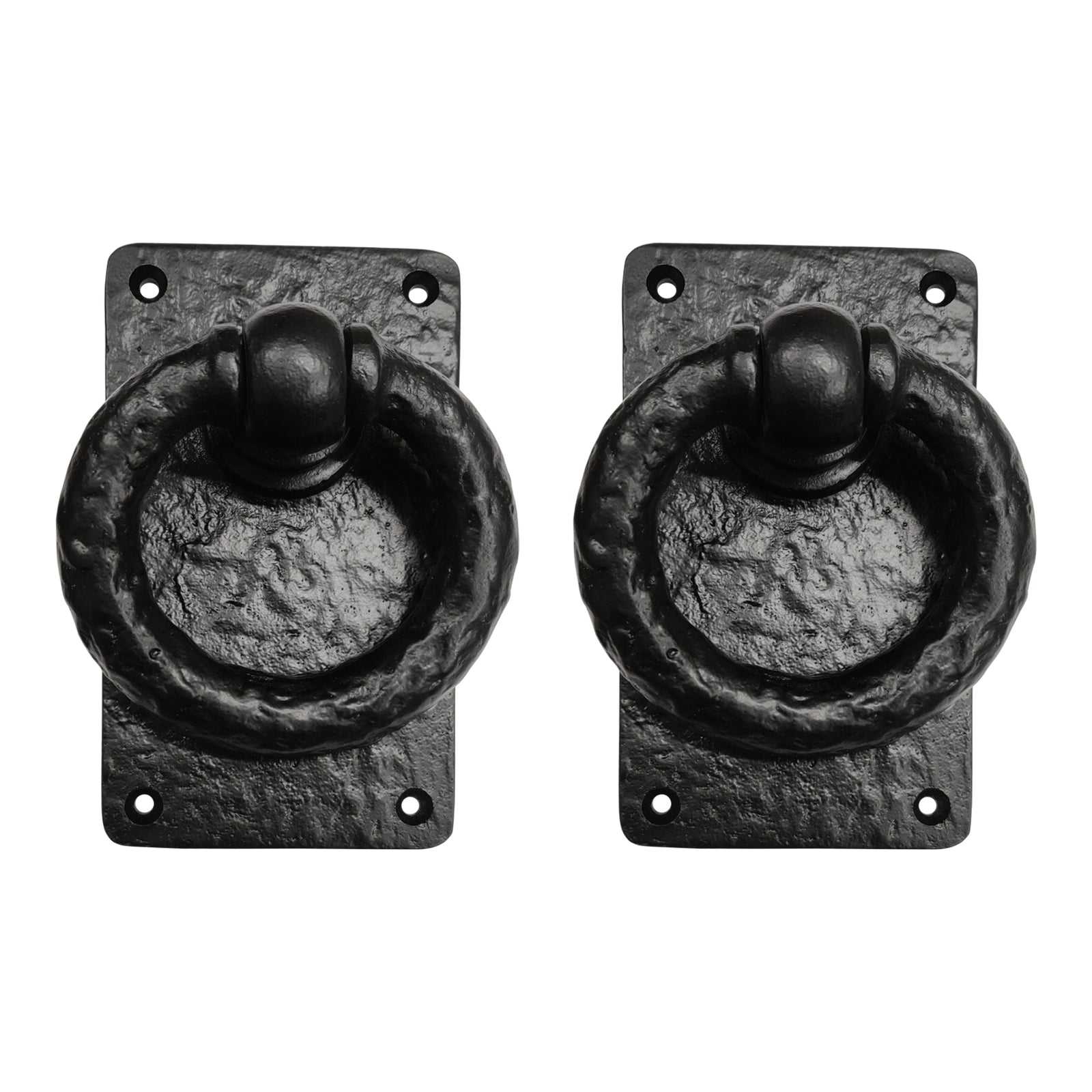 Negro Black Cast Iron Door Knocker - Black Powder Coated Finish