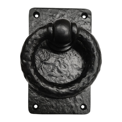 Negro Black Cast Iron Door Knocker - Black Powder Coated Finish