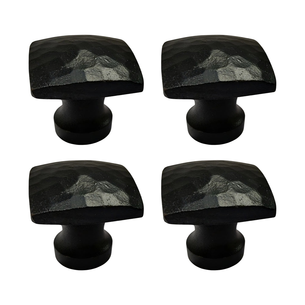 "Huallaga" Black Antique Iron Cabinet Knobs - Set of 4 Pieces – Black Powder Coated Finish