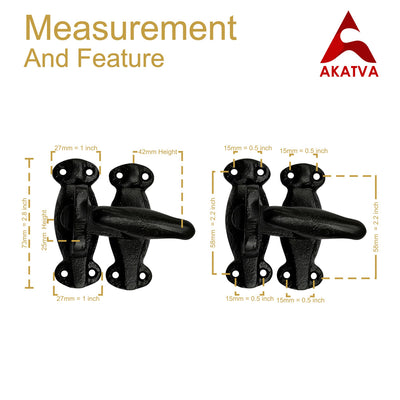 "Kwango" Black Antique Iron Window Tee Fastener – Black Powder Coated