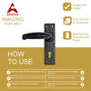 IRON DOOR HANDLE WITH PLATE - BLACK POWDER COATED FINISH