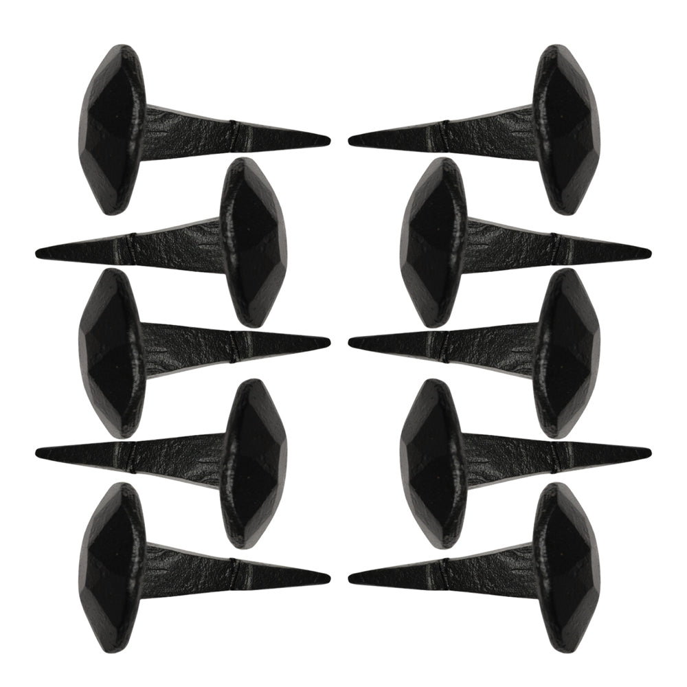 30mm Black Antique Iron Hand Forged Stud – Black Powder Coated Finish