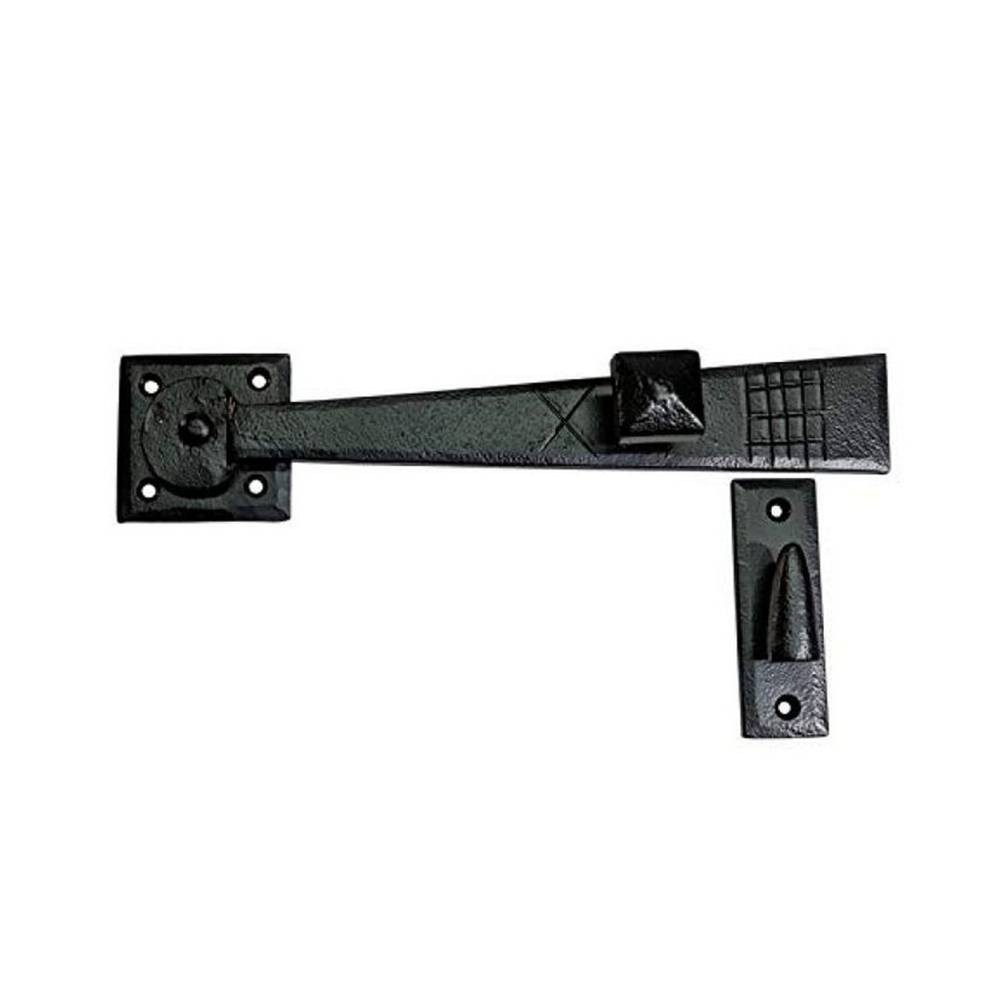 Decorative Ring Cast Iron Gate Latch - Black Powder Coated