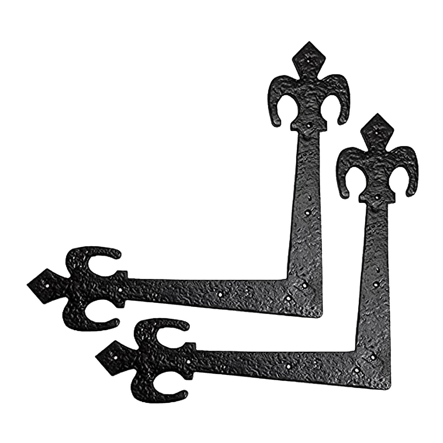 Decorative Black Antique Iron Dummy Corner Door Strap/L-Bracket - Black Powder Coated