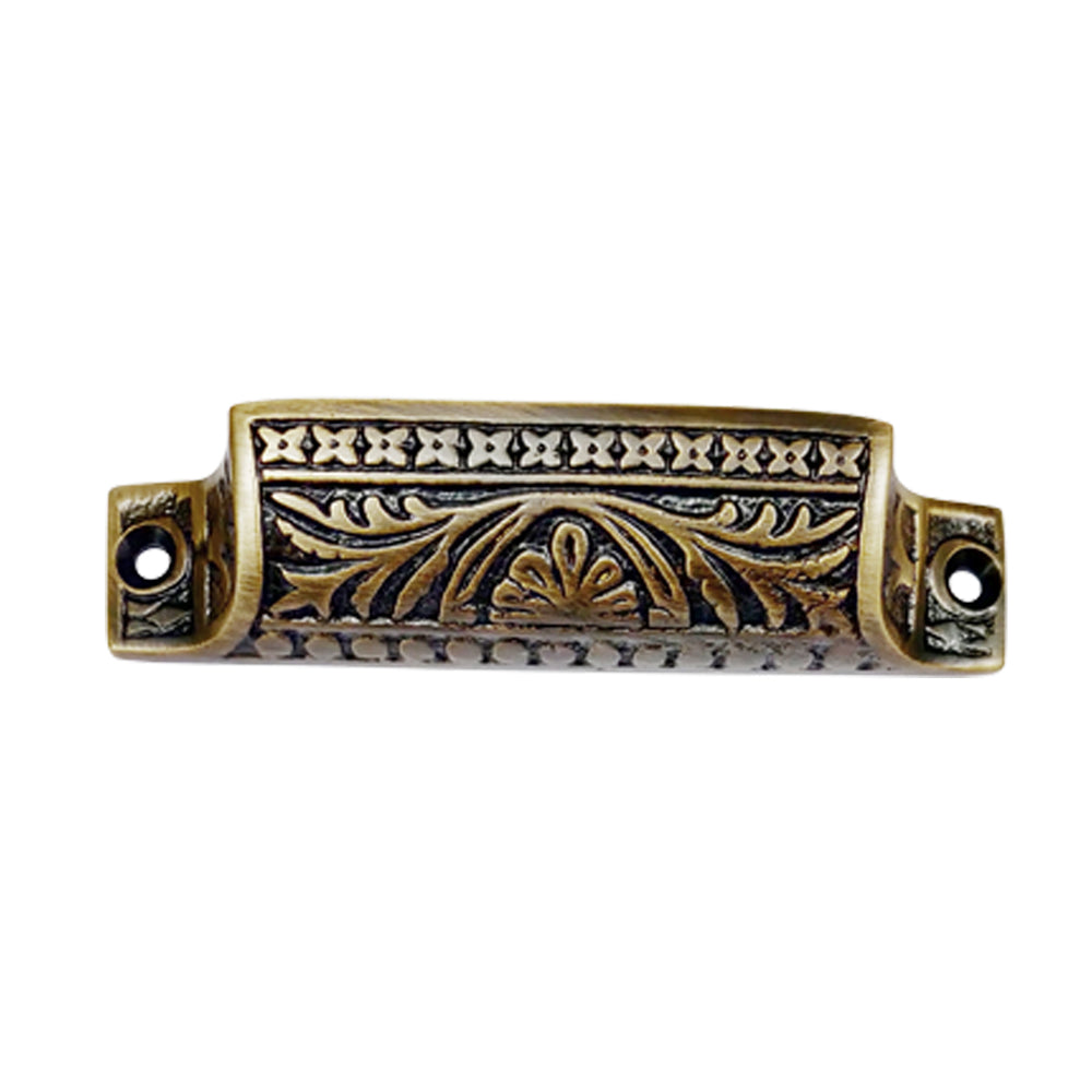 Brass Cabinet Drawer Pull - Antique Brass