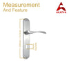 Brass Door Handle with Plate - Satin Nickel